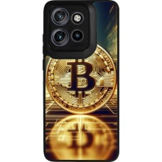 Coque Motorola Moto S50 - Silicone rigide noir Bitcoin Standing