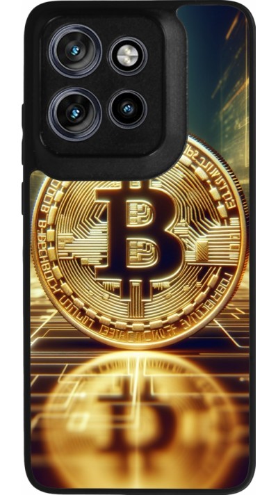 Motorola Moto S50 Case Hülle - Silikon schwarz Bitcoin Stehen