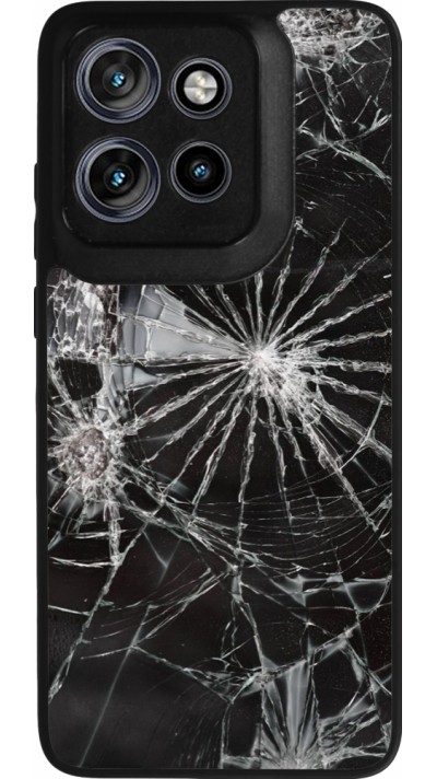 Motorola Moto S50 Case Hülle - Silikon schwarz Broken Screen