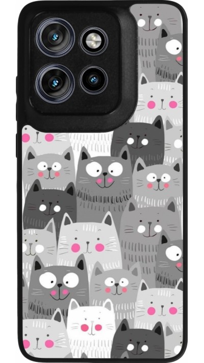 Motorola Moto S50 Case Hülle - Silikon schwarz Katzenschwärme