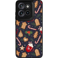 Motorola Moto S50 Case Hülle - Silikon schwarz Christmas 25 Pattern Gingerbread House