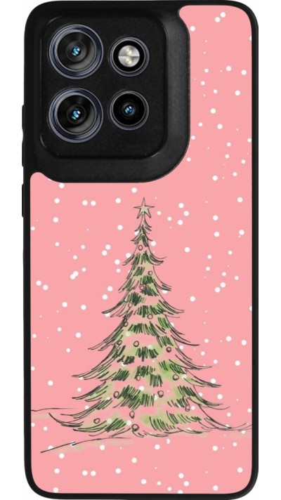 Motorola Moto S50 Case Hülle - Silikon schwarz Christmas 25 Pink Tree