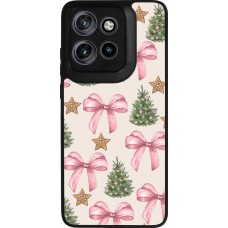 Motorola Moto S50 Case Hülle - Silikon schwarz Christmas 25 Vintage Ribbons