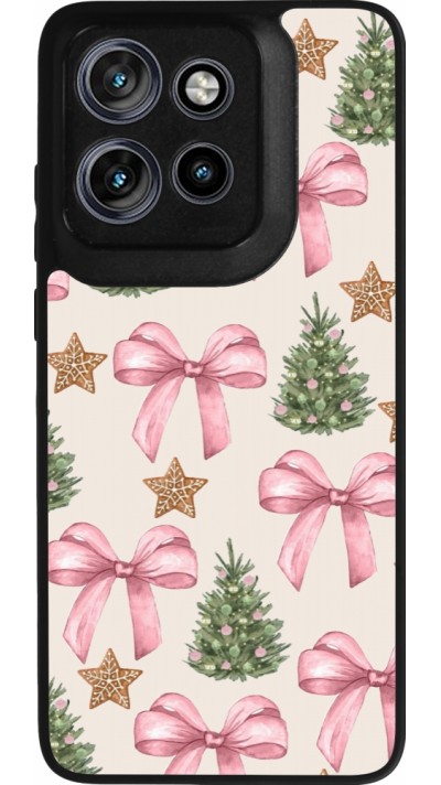 Motorola Moto S50 Case Hülle - Silikon schwarz Christmas 25 Vintage Ribbons