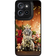Motorola Moto S50 Case Hülle - Silikon schwarz Christmas 25 Xmas Cat