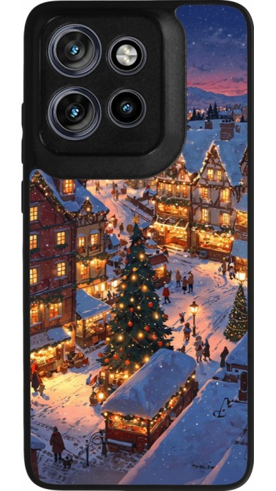 Motorola Moto S50 Case Hülle - Silikon schwarz Christmas 25 Xmas Village