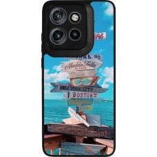 Motorola Moto S50 Case Hülle - Silikon schwarz Cool Cities Directions