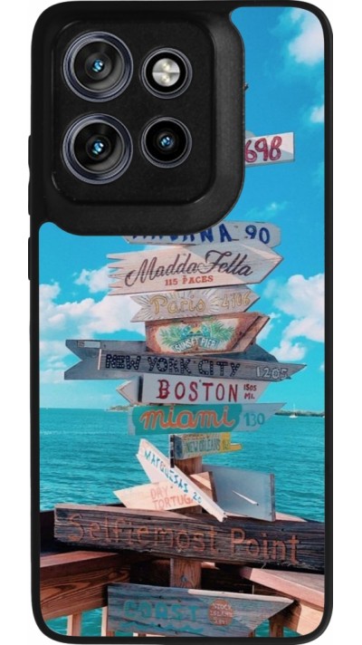 Motorola Moto S50 Case Hülle - Silikon schwarz Cool Cities Directions