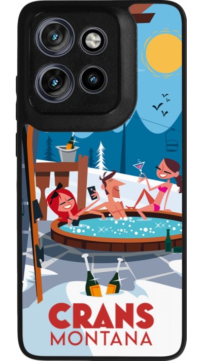 Motorola Moto S50 Case Hülle - Silikon schwarz Crans-Montana Mountain Jacuzzi