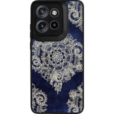 Motorola Moto S50 Case Hülle - Silikon schwarz Cream Flower Moroccan