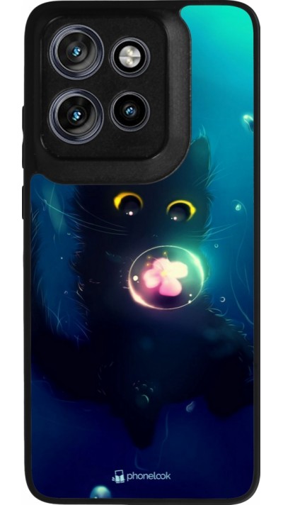 Motorola Moto S50 Case Hülle - Silikon schwarz Cute Cat Bubble