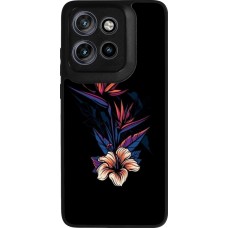 Motorola Moto S50 Case Hülle - Silikon schwarz Dark Flowers