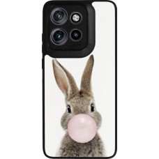 Motorola Moto S50 Case Hülle - Silikon schwarz Easter 2023 bubble gum bunny