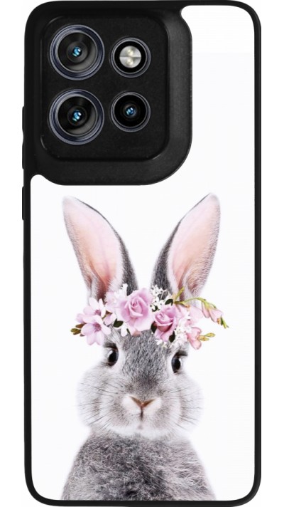 Motorola Moto S50 Case Hülle - Silikon schwarz Easter 2023 flower bunny