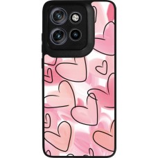 Motorola Moto S50 Case Hülle - Silikon schwarz Easter 2023 pink hearts