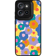 Motorola Moto S50 Case Hülle - Silikon schwarz Easter 2024 flower power