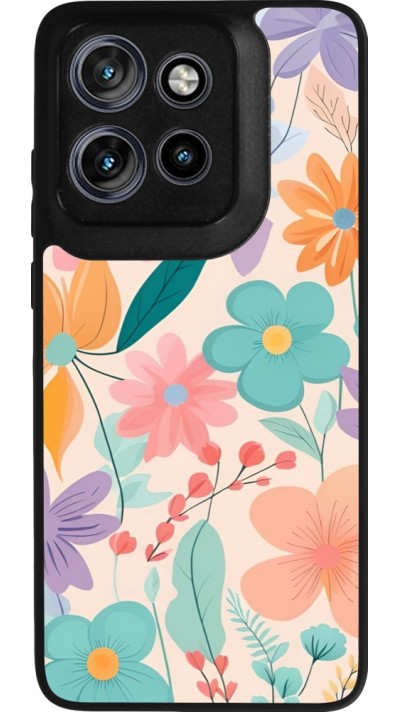 Motorola Moto S50 Case Hülle - Silikon schwarz Easter 2024 spring flowers