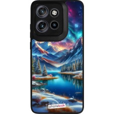 Motorola Moto S50 Case Hülle - Silikon schwarz Fantasiebergsee Himmel Sterne