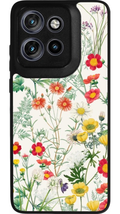 Motorola Moto S50 Case Hülle - Silikon schwarz Flora Botanical Wildlife