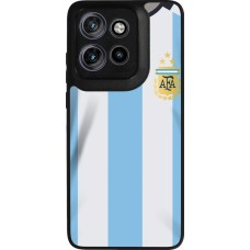 Coque Motorola Moto S50 - Silicone rigide noir Maillot de football Argentine 2022 personnalisable