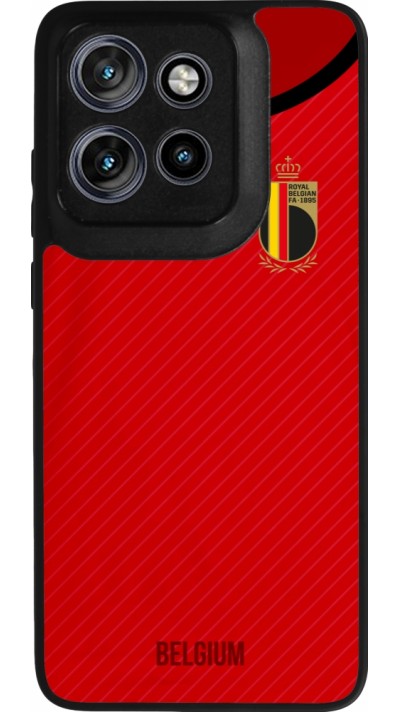 Coque Motorola Moto S50 - Silicone rigide noir Maillot de football Belgique 2022 personnalisable