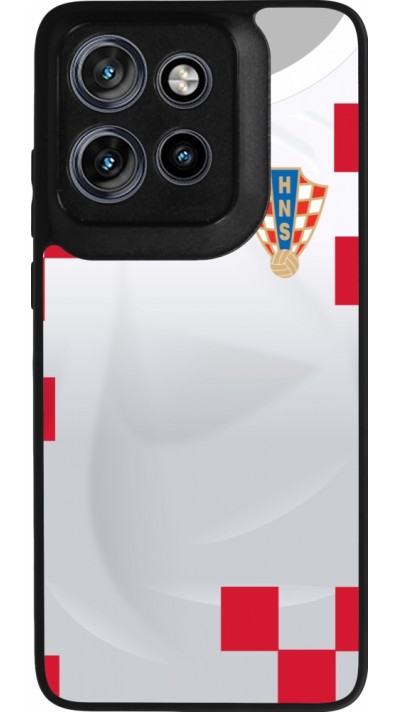 Motorola Moto S50 Case Hülle - Silikon schwarz Kroatien 2022 personalisierbares Fussballtrikot