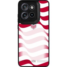 Coque Motorola Moto S50 - Silicone rigide noir Maillot de football États-Unis 2026 personnalisable