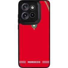 Coque Motorola Moto S50 - Silicone rigide noir Maillot de football Maroc 2026 personnalisable