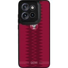 Coque Motorola Moto S50 - Silicone rigide noir Maillot de football Qatar 2026 personnalisable