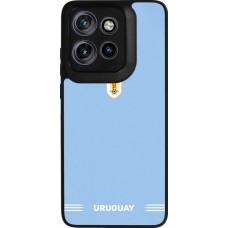 Coque Motorola Moto S50 - Silicone rigide noir Maillot de football Uruguay 2026 personnalisable