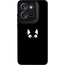Motorola Moto S50 Case Hülle - Silikon schwarz Funny cat on black