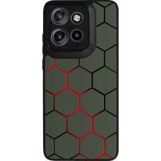 Motorola Moto S50 Case Hülle - Silikon schwarz Geometric Line red
