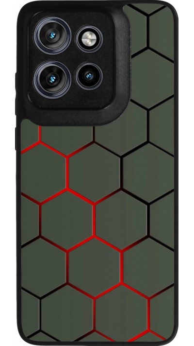 Motorola Moto S50 Case Hülle - Silikon schwarz Geometric Line red