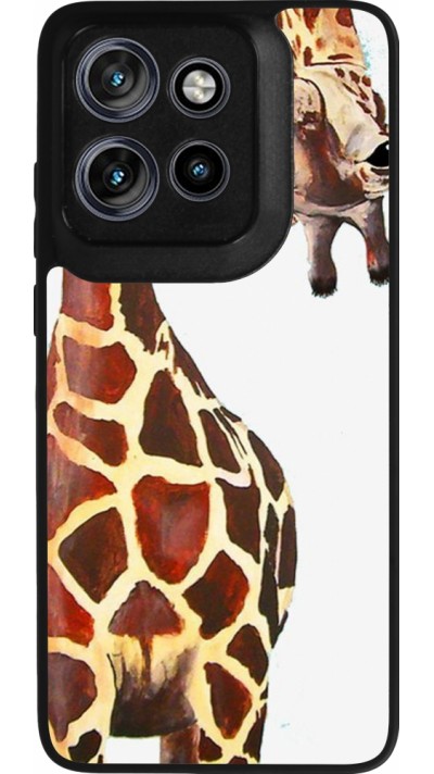 Motorola Moto S50 Case Hülle - Silikon schwarz Giraffe Fit