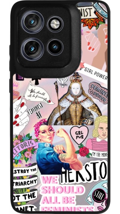 Motorola Moto S50 Case Hülle - Silikon schwarz Girl Power Collage