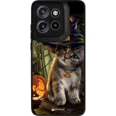 Coque Motorola Moto S50 - Silicone rigide noir Halloween 21 Witch cat
