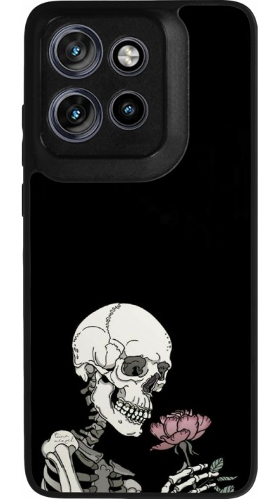 Motorola Moto S50 Case Hülle - Silikon schwarz Halloween 2023 rose and skeleton