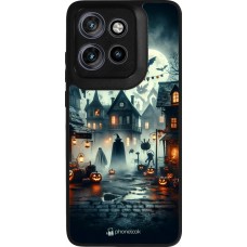 Motorola Moto S50 Case Hülle - Silikon schwarz Halloween Spukstadt