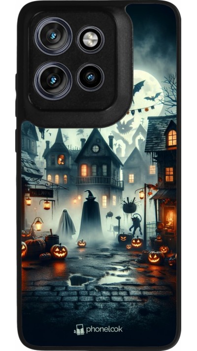 Motorola Moto S50 Case Hülle - Silikon schwarz Halloween Spukstadt
