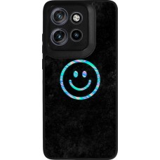 Coque Motorola Moto S50 - Silicone rigide noir Happy smiely irisé