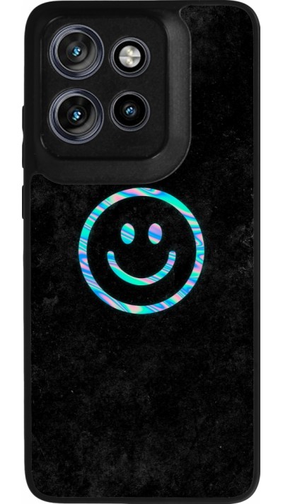 Motorola Moto S50 Case Hülle - Silikon schwarz Happy smiley irisirt