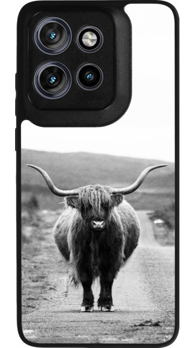 Motorola Moto S50 Case Hülle - Silikon schwarz Highland cattle