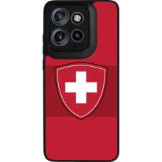 Coque Motorola Moto S50 - Silicone rigide noir Hockey World Championship Ecusson Suisse