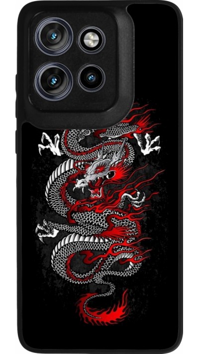 Motorola Moto S50 Case Hülle - Silikon schwarz Japanese style Dragon Tattoo Red Black