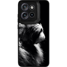 Coque Motorola Moto S50 - Silicone rigide noir Lion looking up