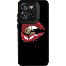 Motorola Moto S50 Case Hülle - Silikon schwarz Lips bullet