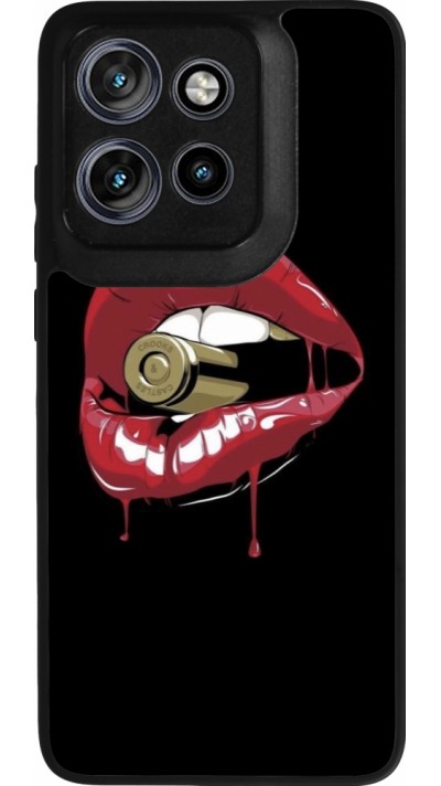 Motorola Moto S50 Case Hülle - Silikon schwarz Lips bullet