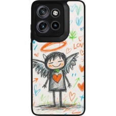 Coque Motorola Moto S50 - Silicone rigide noir Little Angel Sketch Love