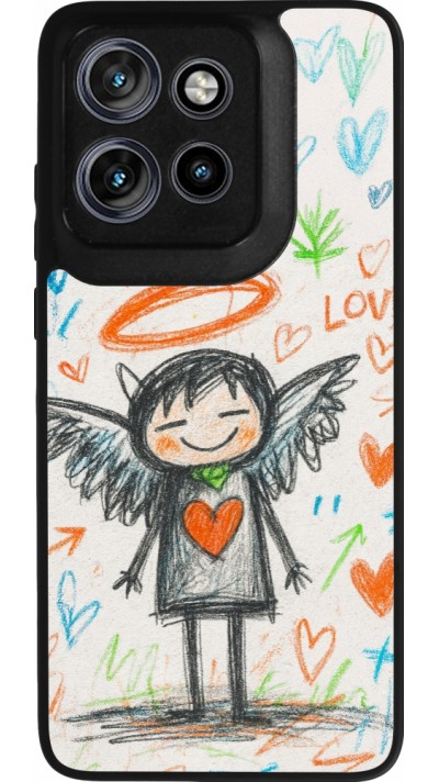 Motorola Moto S50 Case Hülle - Silikon schwarz Little Angel Sketch Love