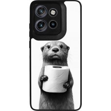 Motorola Moto S50 Case Hülle - Silikon schwarz Otter Toilettenpapier